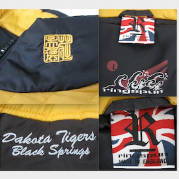 RINGSPUN 'Dakota Tigers No Guts No Glory' Jacket - L Gold/Blk/Wht (SUPER RARE!!) - Picture 13 of 15